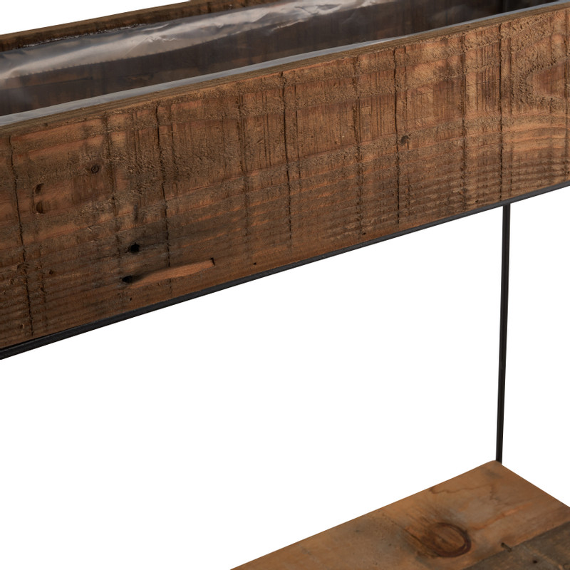 Recycle plantenbak kast met plankjes - 55x20x71cm