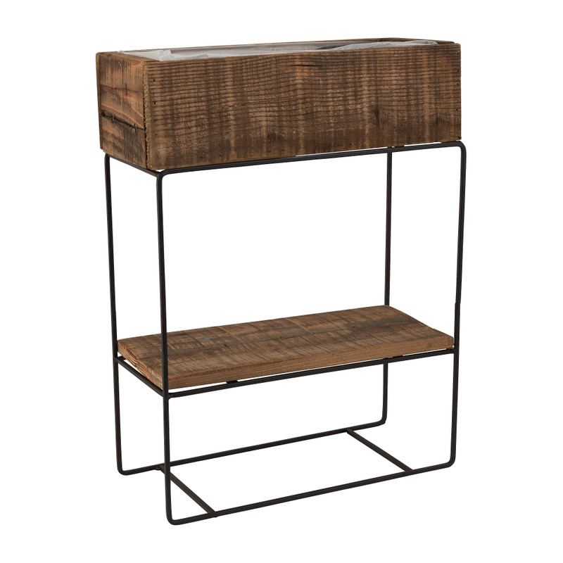 Recycle plantenbak kast met plankjes - 35x16x48cm