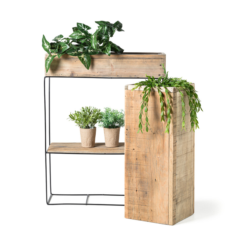 hoesten vragen Converteren Recycle plantenbak kast met plankjes - 35x16x48cm | Xenos