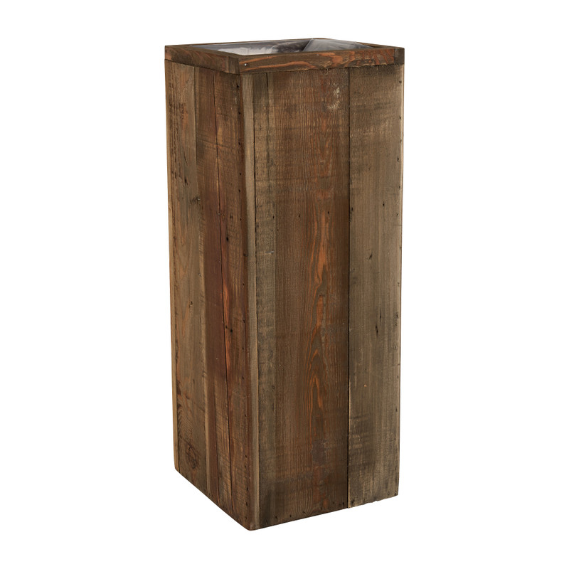 Plantenbak gerycled hout - 22x22x58cm