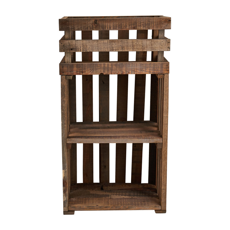 Recycle plantenbak met planken - 25x39x71cm