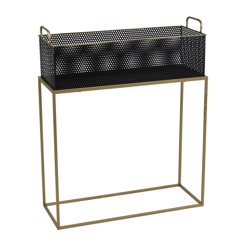 Plantenbak met gouden frame - 60x23x74cm