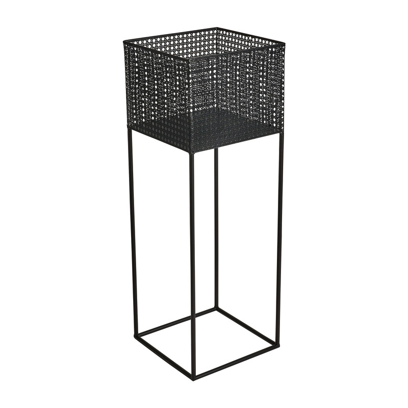 Plantenbak op voet metaal - 25x25x73 cm