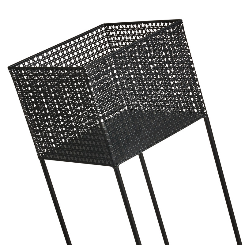 Plantenbak op voet metaal - 25x25x73 cm