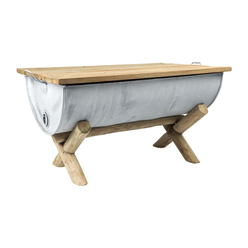 Salontafel recycle drum - 94x64x52 cm