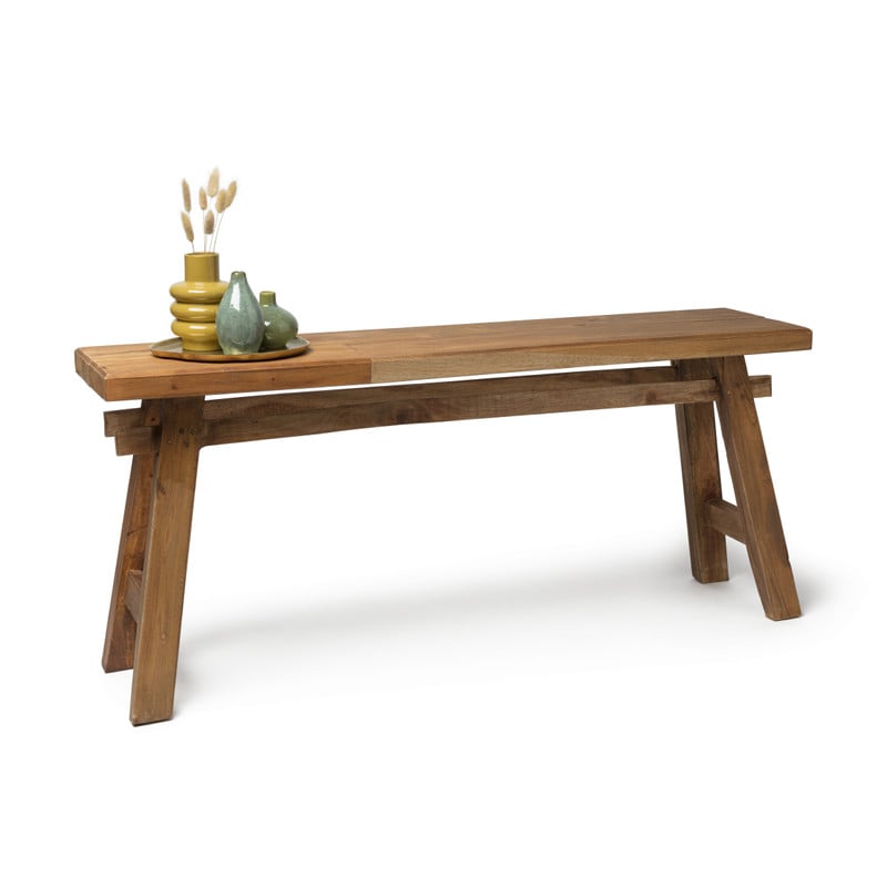 Bankje recycle Ubud - hout - 116 cm 