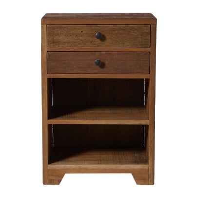 Kastje recycled hout - bruin - 60x40x25 cm