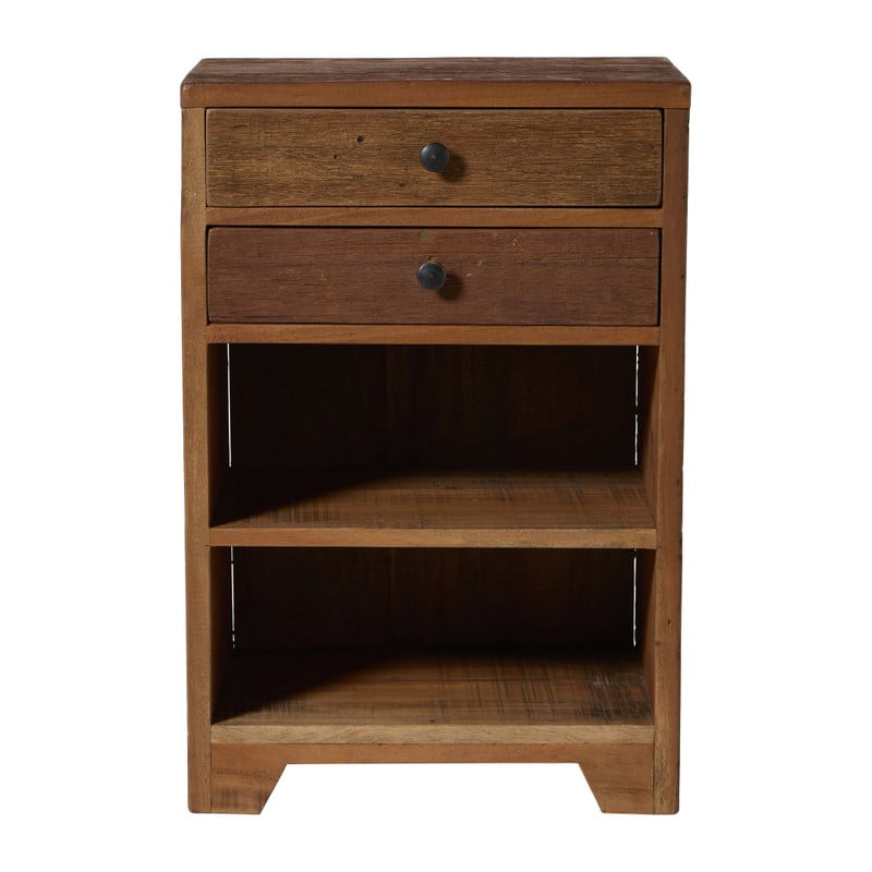Kastje recycled hout - bruin - 