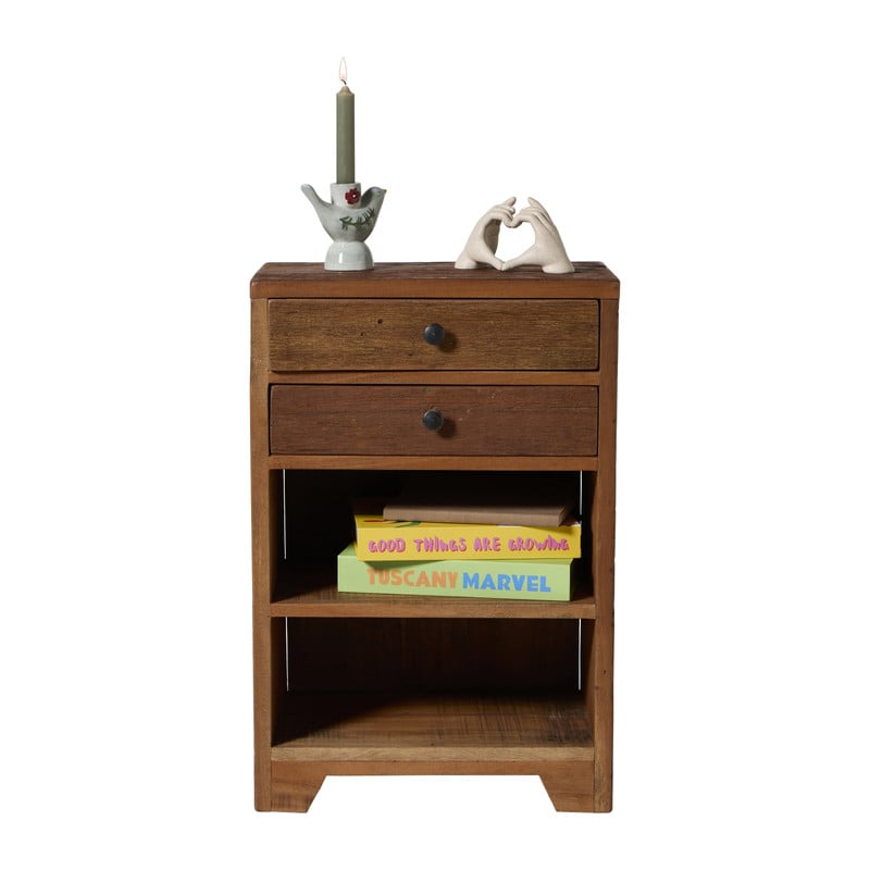 Kastje recycled hout - bruin - 