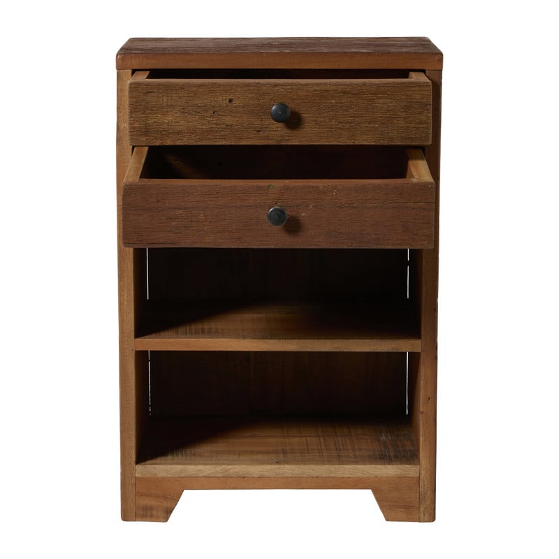 Kastje recycled hout - bruin - 