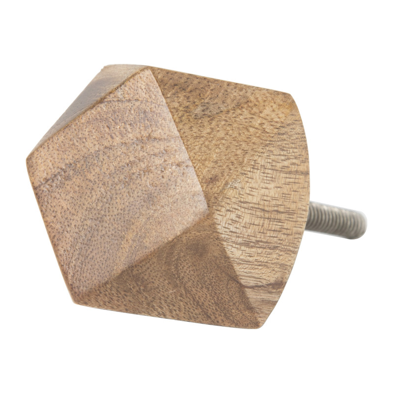 Meubelknop zeshoek - hout - 4x4 cm