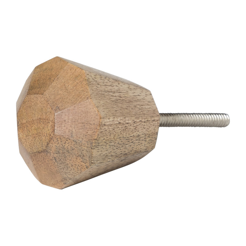 Meubelknop rond - hout - 4x4 cm