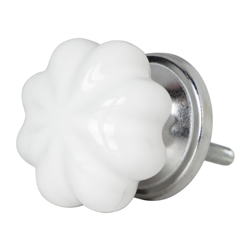 Deurknopje pompoen - wit - ø3.5 cm