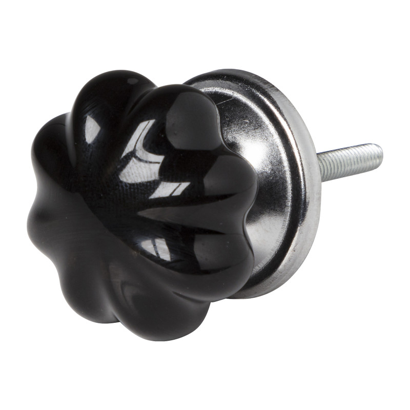 Deurknopje pompoen - zwart - ø3.5 cm