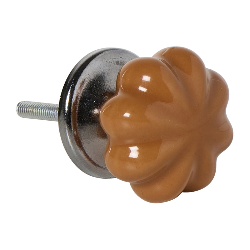 Deurknopje pompoen - bruin - ø3.5x5.7 cm