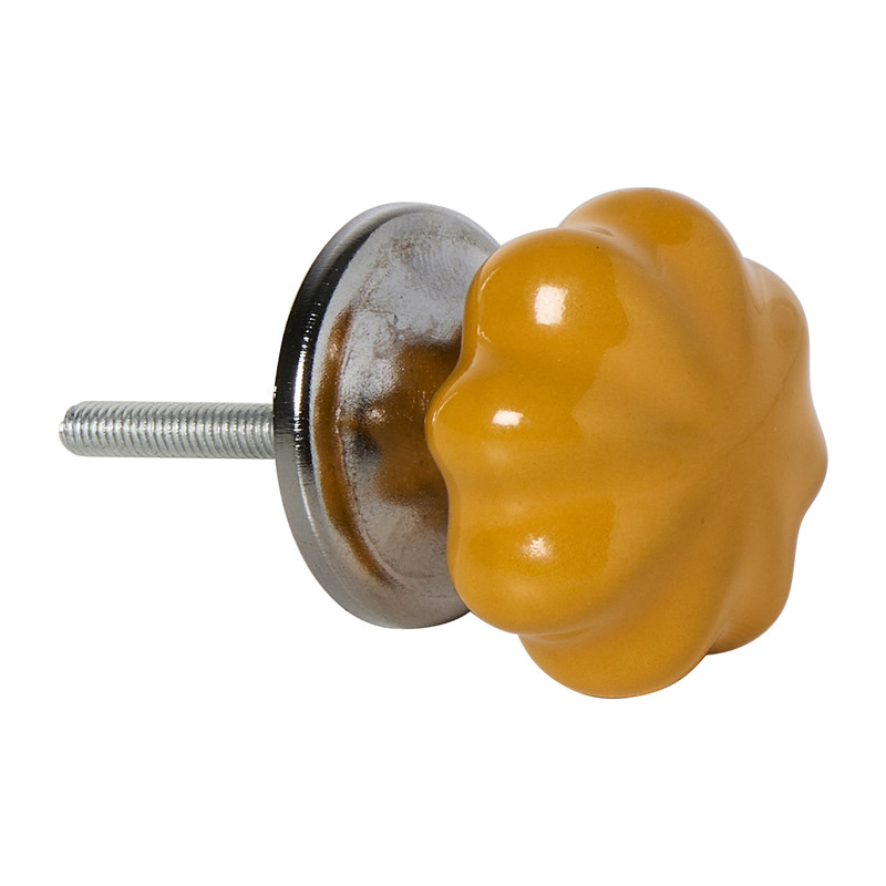 Deurknopje pompoen - geel - ø3.5x5.7 cm