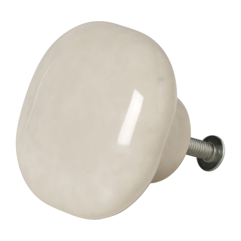 Deurknopje vierkant - beige - 3.8x3.8x2.7 cm