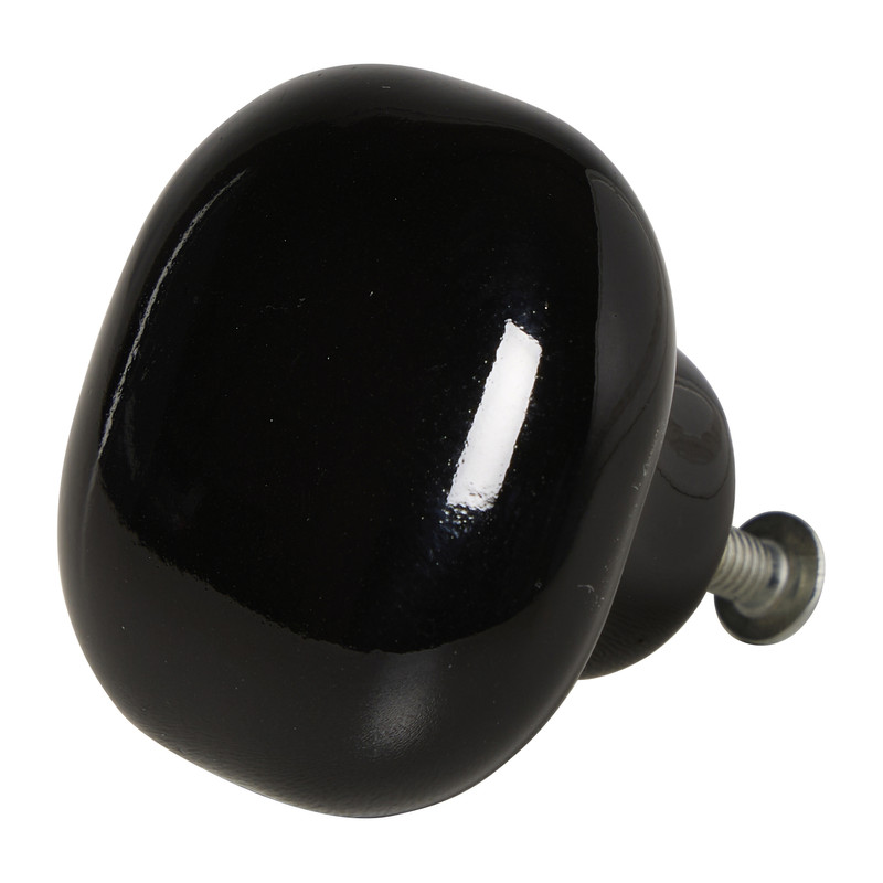 Deurknopje vierkant - zwart - 3.8x3.8x2.7 cm