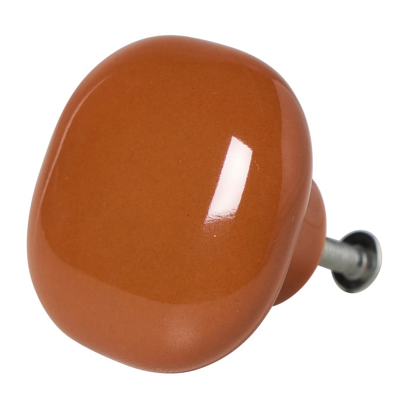 Deurknopje vierkant - bruin - 3.8x3.8x2.7 cm