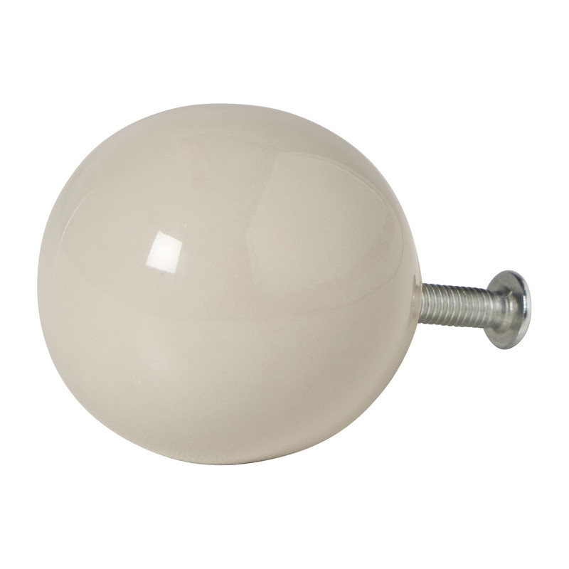 Deurknopje rond - beige - ø3.3x3.5 cm