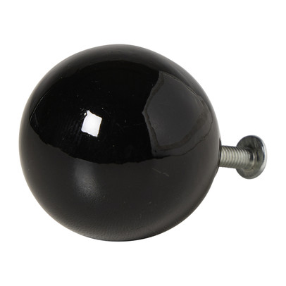 Deurknopje rond - zwart - ø3.3x3.5 cm