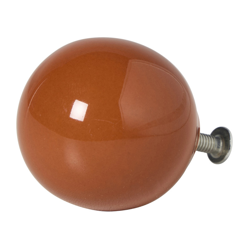 Deurknopje rond - bruin - ø3.3x3.5 cm