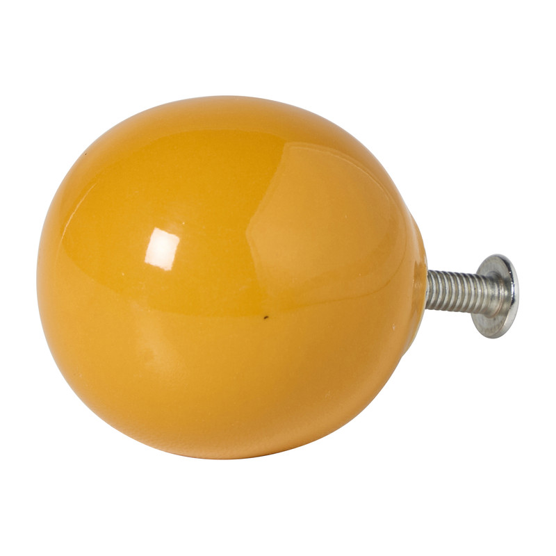 Deurknopje rond - geel - ø3.3x3.5 cm