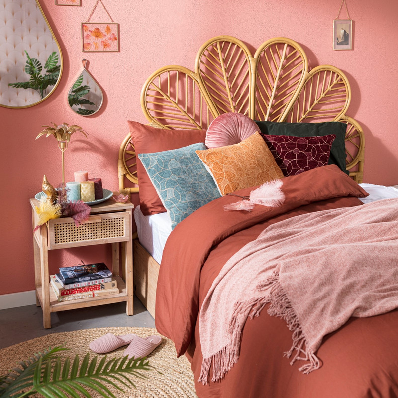 Lotus bed hoofdbord - 160 cm - naturel