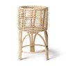 Rotan plantenbak op voet - Ø28x48 cm