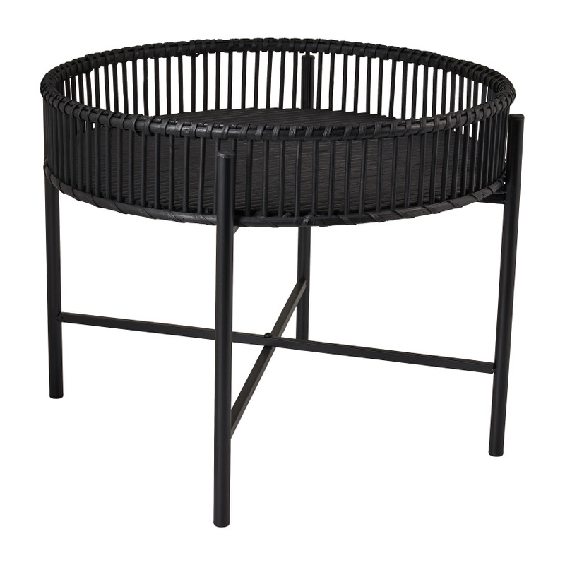 Bijzettafel met bamboe tray - ø49x40 cm