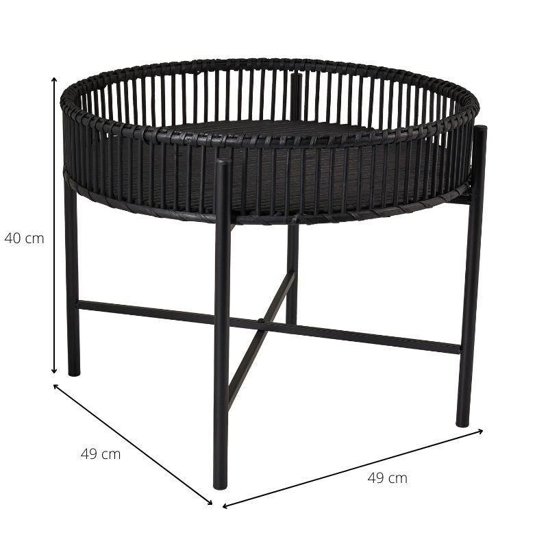 Bijzettafel met bamboe tray - ø49x40 cm