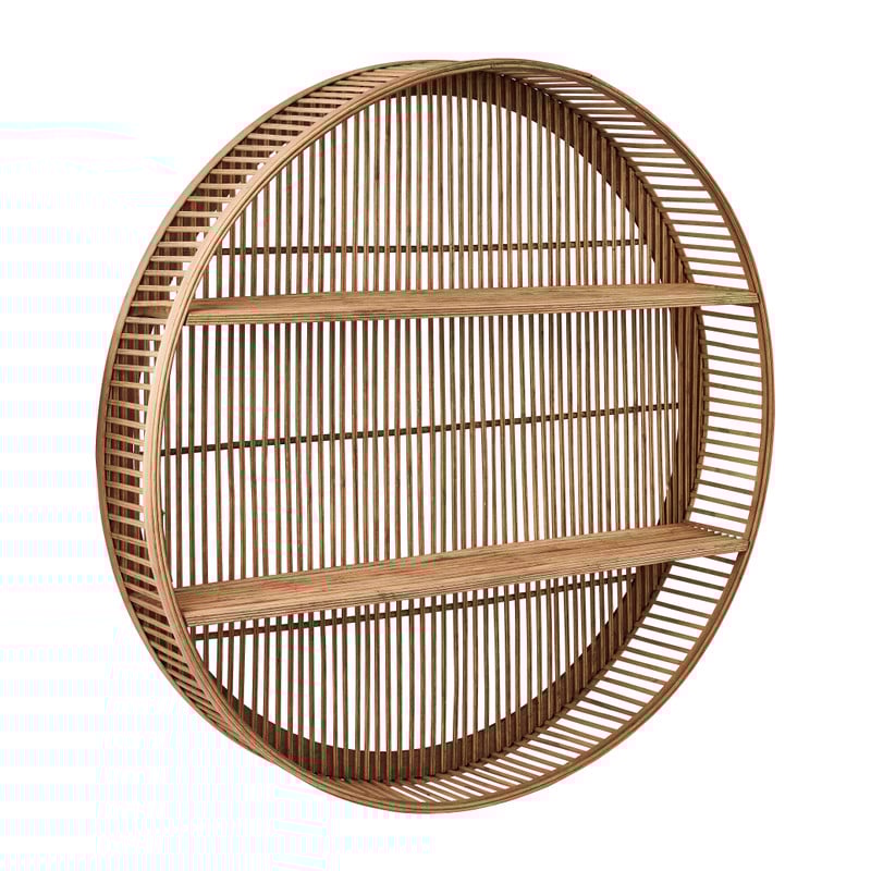 Wandkastje bamboe rond - ø75x12.5 cm