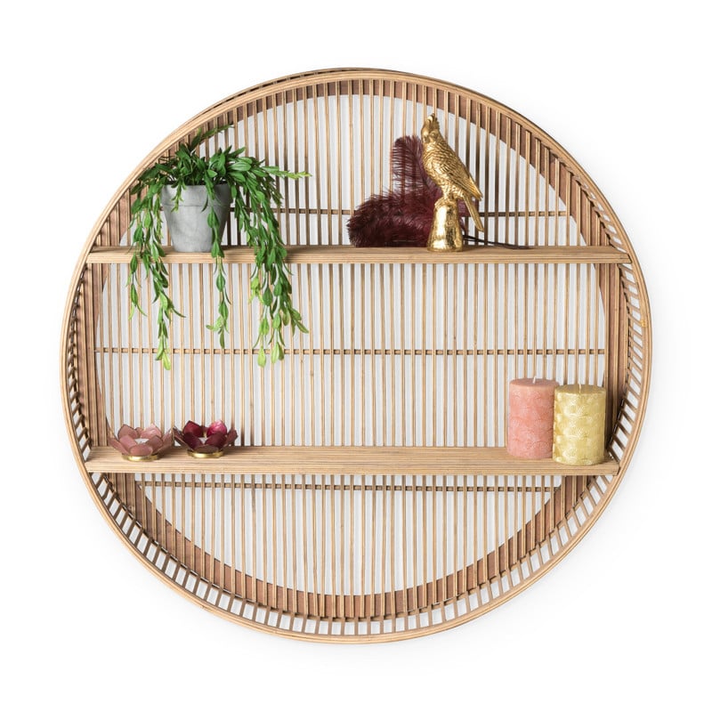 Wandkastje bamboe rond - ø75x12.5 cm