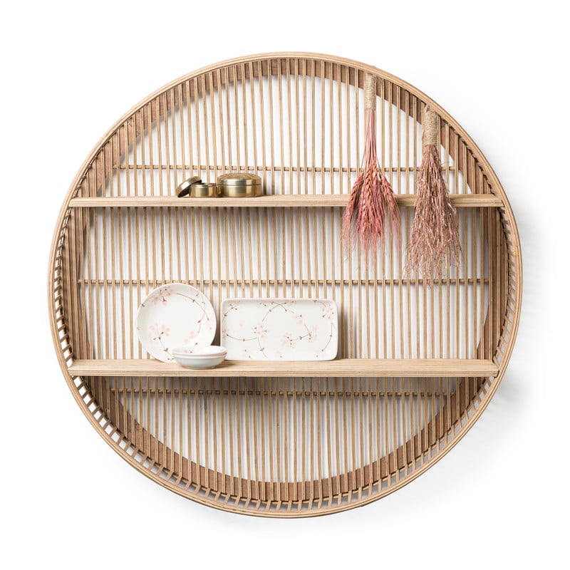 Wandkastje bamboe rond - ø75x12.5 cm