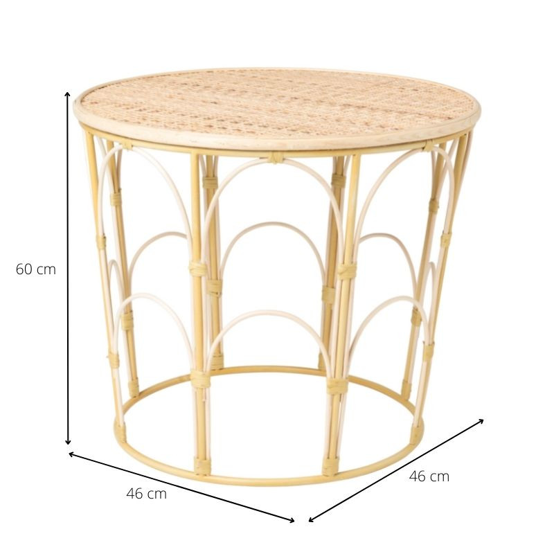 Bijzettafel rotan - ⌀46x40 cm