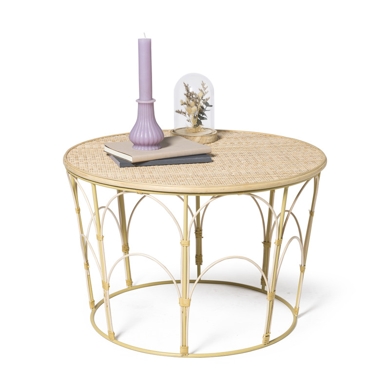 Bijzettafel rotan - ⌀46x40 cm