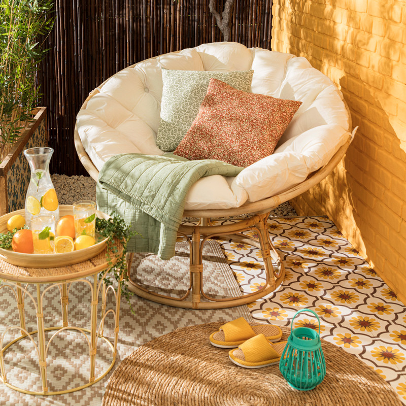 Rotan bijzettafel - rechthoek - 60x40x50 cm