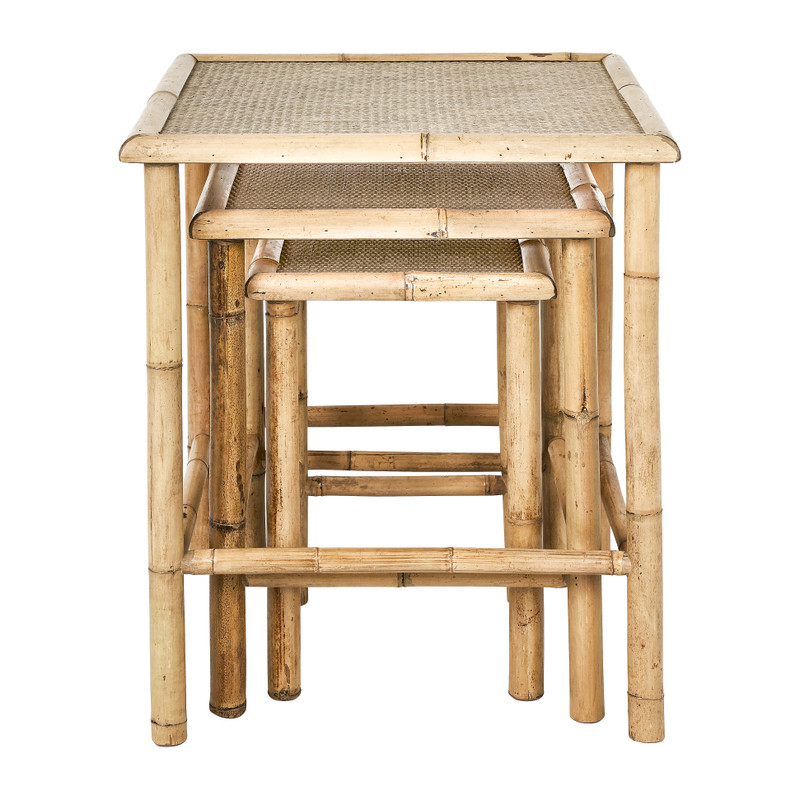 Bamboe bijzettafels - set van 3
