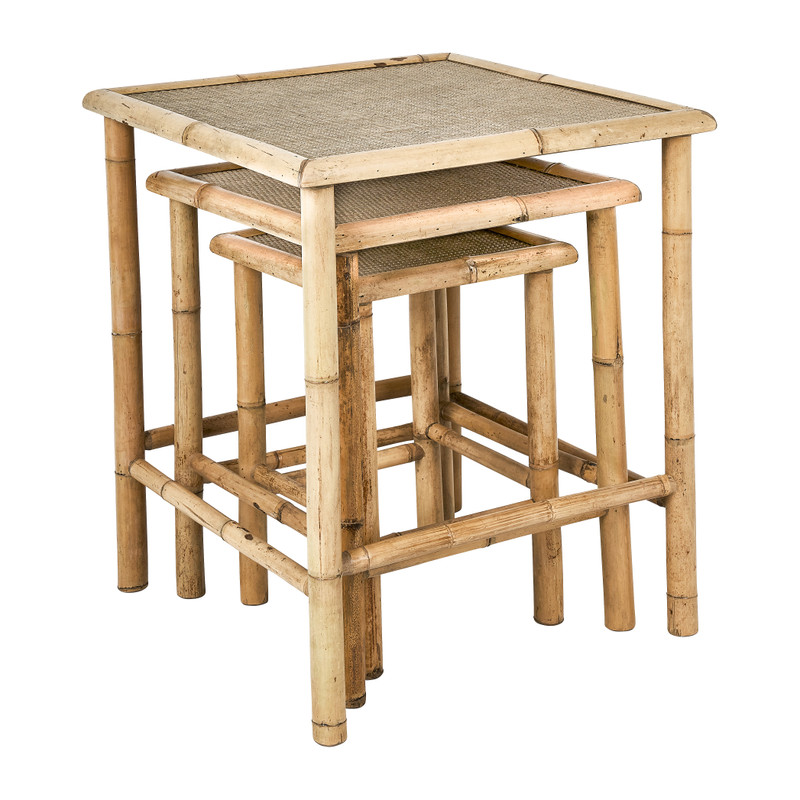 Bamboe bijzettafels - set van 3