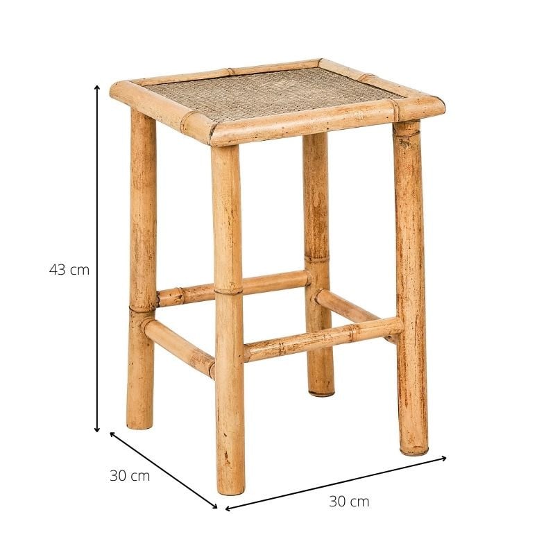 Bamboe bijzettafel - 30x30x43 cm