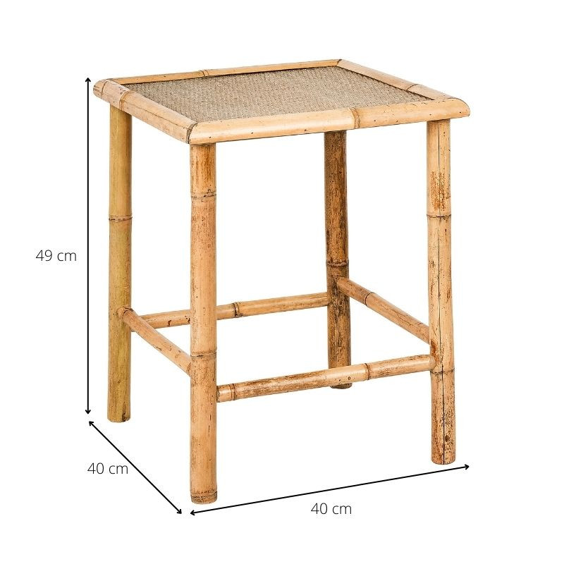 Bamboe bijzettafel - 40x40x49 cm