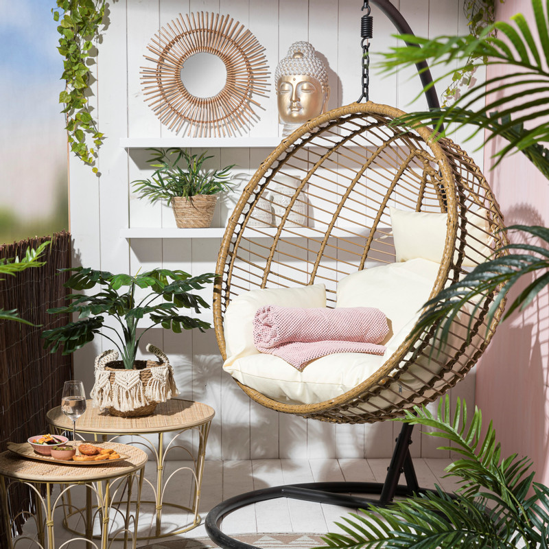 Bamboe bijzettafels rond - set van 2