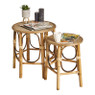 Bamboe bijzettafels rond - set van 2