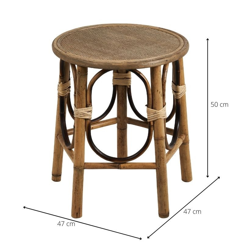 Bamboe bijzettafel rond - ø47x50 cm