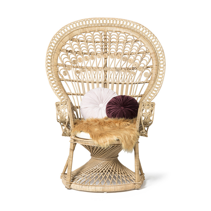 Rotan pauwentroon - 145x105x78 cm