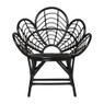 Rotan lotus kuipstoel - zwart - 97x89x64 cm
