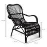Rotan stoel bandung - zwart - 83x69x84 cm