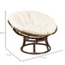 Rotan loungestoel Papasan - 113x84 cm