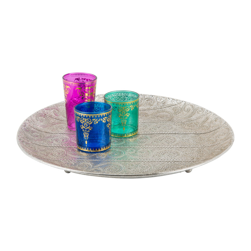 Metalen schaal Marrakesh - 41x41x4 cm