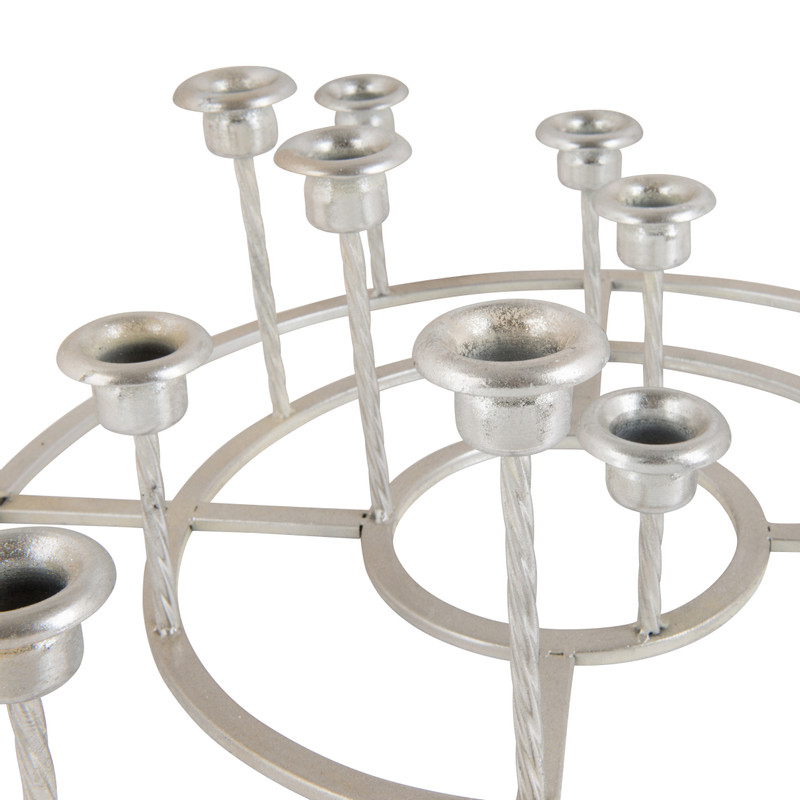 Kandelaar rond - zilver - 53x50x17 cm